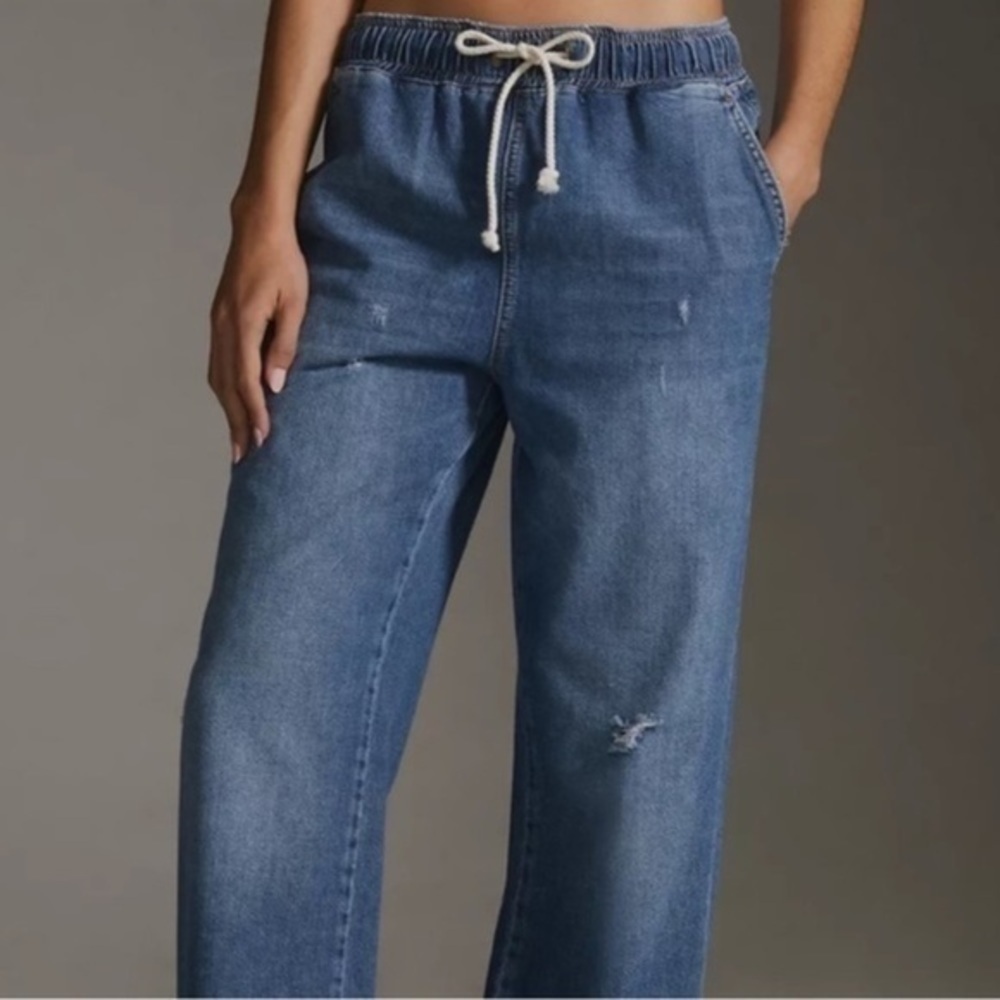 NWT Pilcro Anthropologie High-Rise Getaway Elastic Waist Jeans Size S - Picture 2 of 9